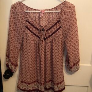 Women's Boho Print Top - Red